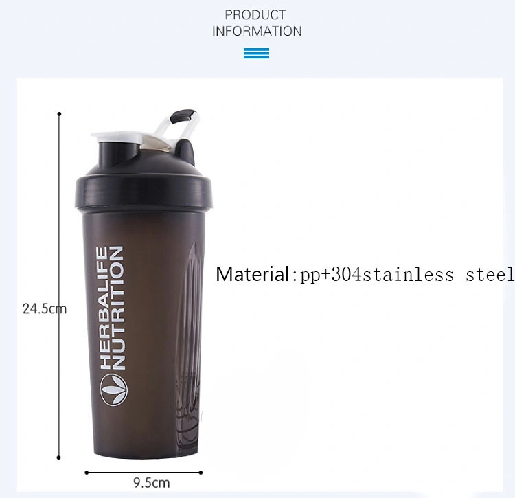 Hot Custom Blender Powder Whey Shake Water Gym Bottles Shaker Mixing Ball Protein Sports Plastic Fitness Shaker Bottle