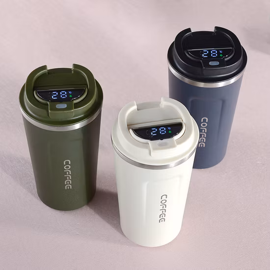 510ml 380ml Smart Touch Tumbler Temperature Stainless Steel Double Wall Vacuum Insulated Thermal Coffee Mug Smart with Leakproof Display Lid