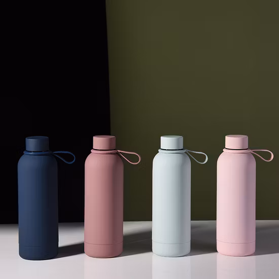 Fornitura di fabbrica, bottiglia d'acqua in acciaio inossidabile con isolamento sottovuoto a doppia parete con bocca piccola per sport, attività all'aperto, fitness, palestra