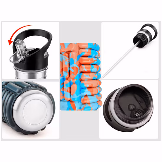 Borraccia sportiva da 450 ml/15 once con coperchio ribaltabile a tenuta stagna - Ecologica - Essenziale per palestra, yoga, corsa, attività all'aperto, ciclismo